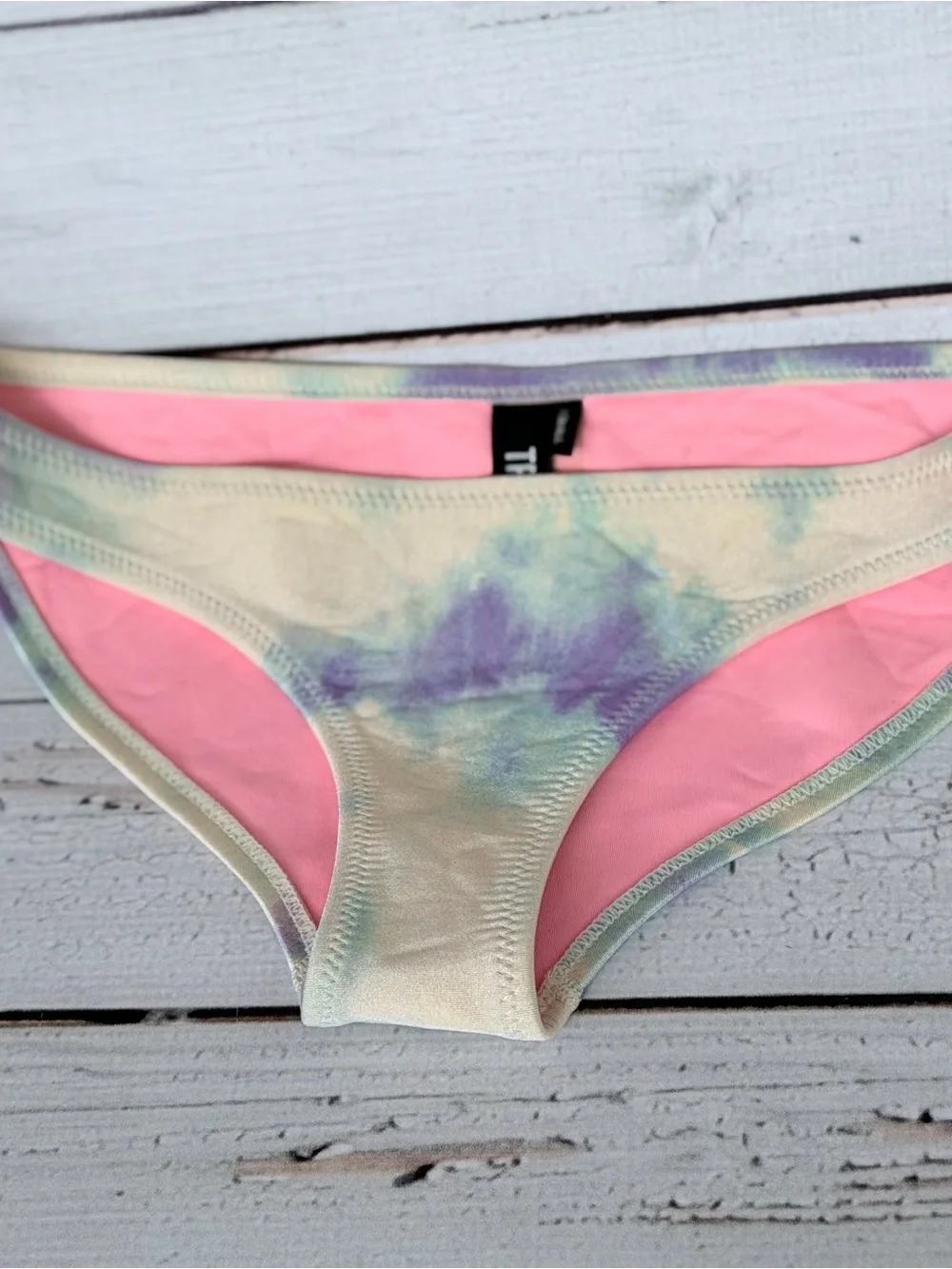 triangl swimwear Pastel Yellow & Purple Tie-Dye Triangle Bikini